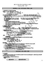 Đề cương ôn tập môn Tiếng anh lớp 9 - Năm học 2016-2017